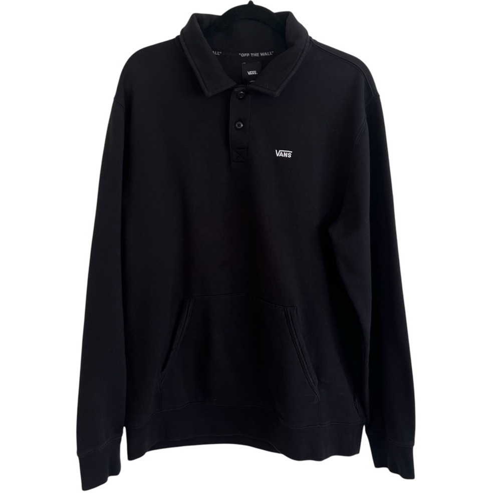 Vans Black Polo Style Sweatshirt Large